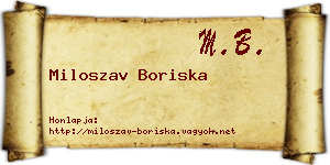 Miloszav Boriska névjegykártya